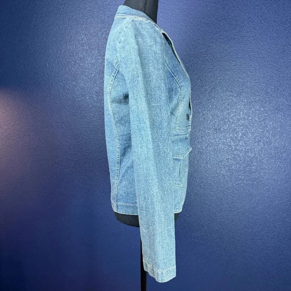Hydraulic Fitted Denim Blazer Style Jacket, Size Small - Picture 6 of 9
